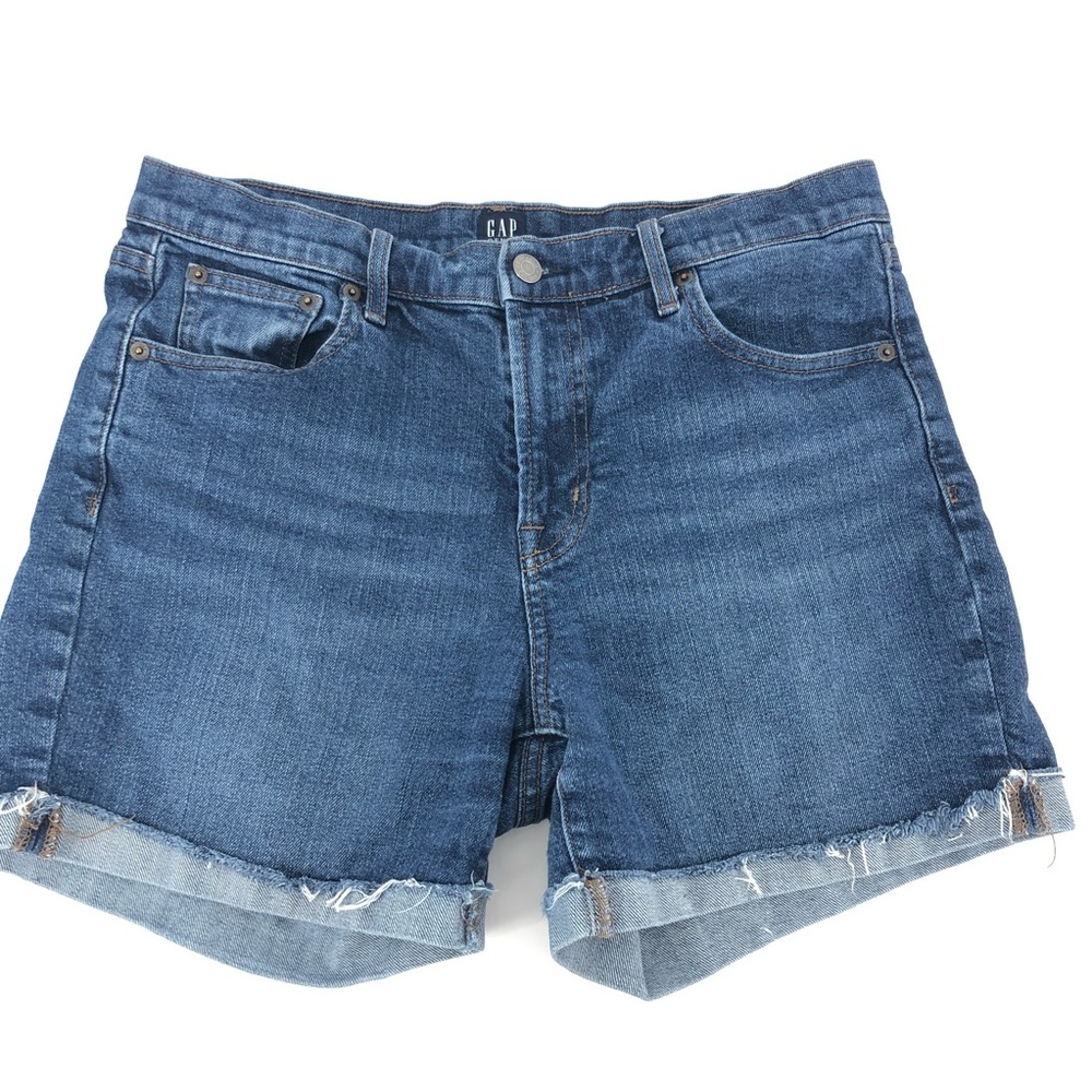 GAP High Rise Cuffed Jean Shorts Size 30